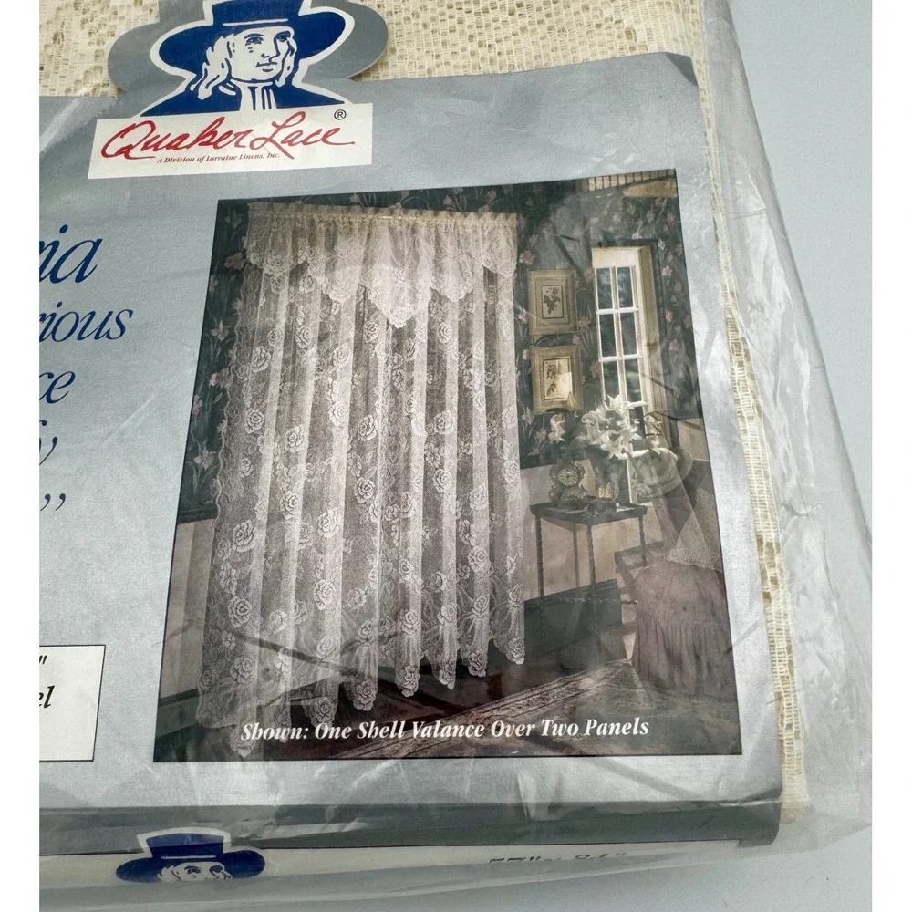RARE Vintage Quaker Lace Victoria Curtain Panel 57x84 Sealed Deadstock